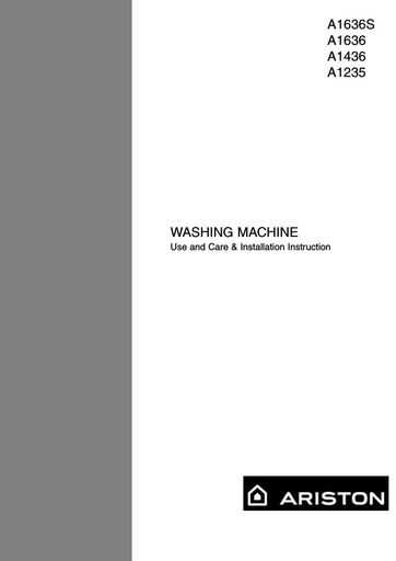 ariston washing machine instruction manual