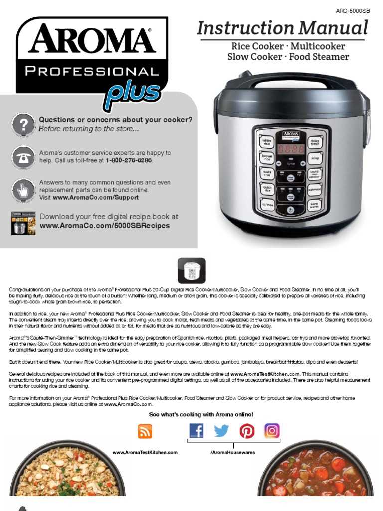 aroma rice cooker steamer instruction manual