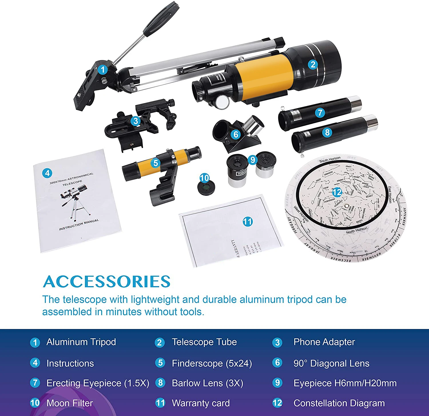 astronomical telescope model 30070 instruction manual