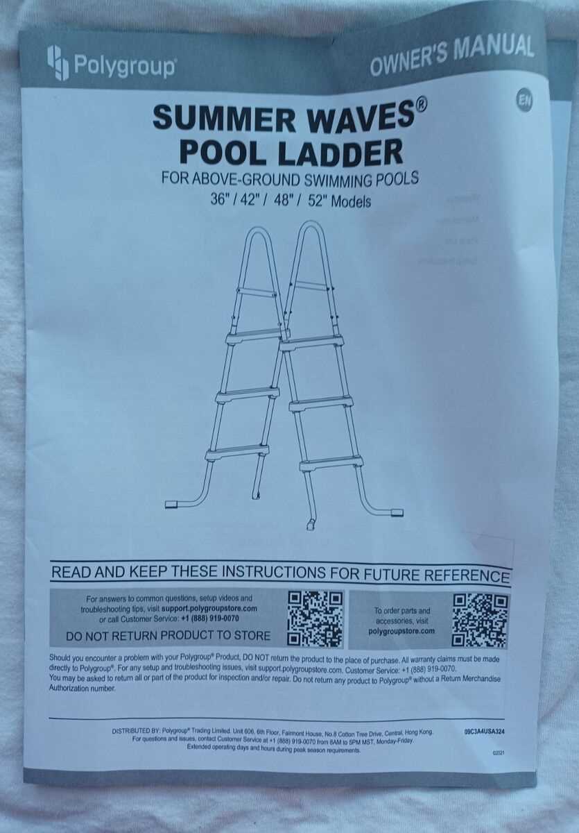 bestway pool ladder instruction manual