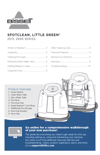 bissell little green instructions manual