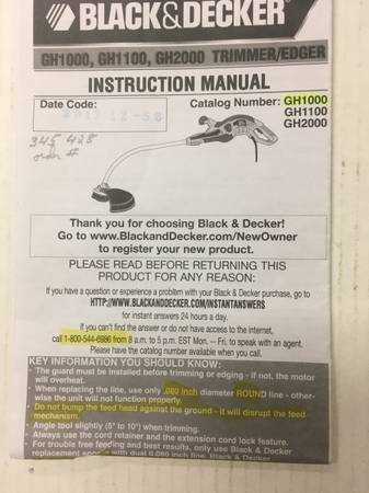 black & decker trimmer edger instruction manual