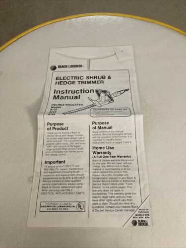 black and decker hedge trimmer instruction manual