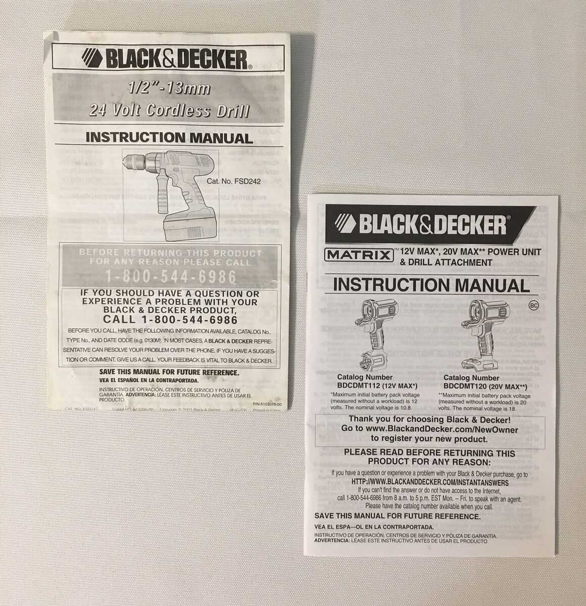 black and decker instruction manuals