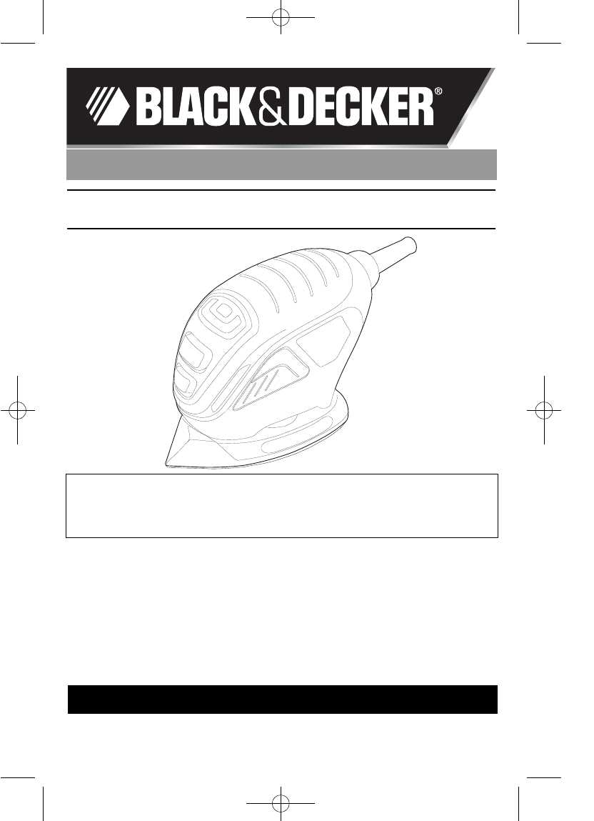 black and decker mouse sander instruction manual