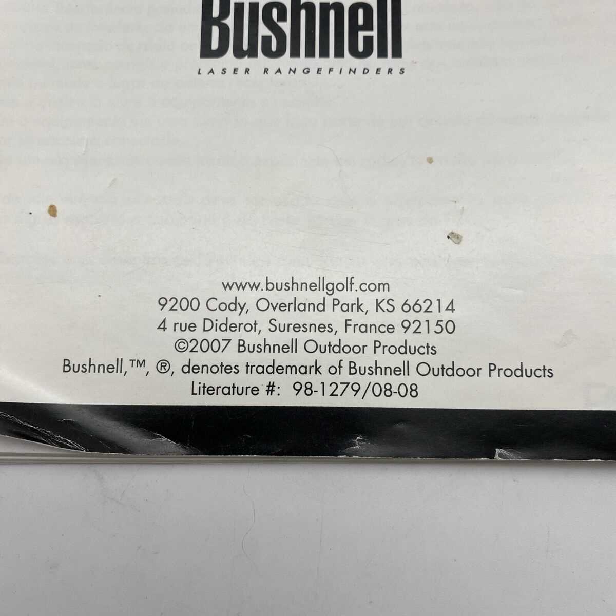 bushnell tour v4 instruction manual