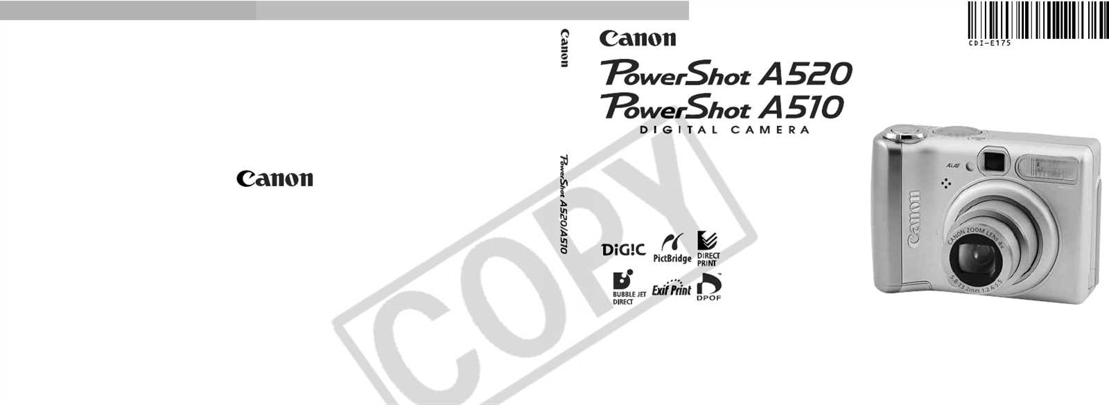 canon powershot a520 instruction manual