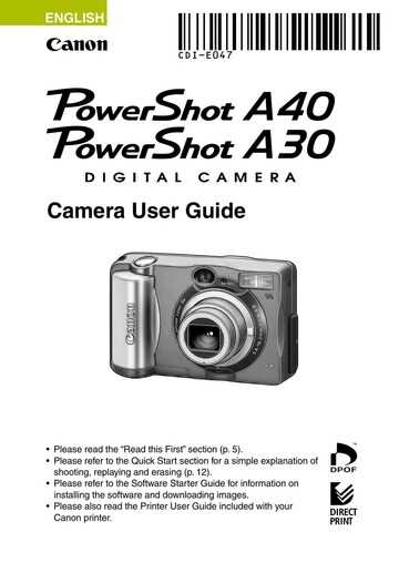 canon powershot a540 instruction manual