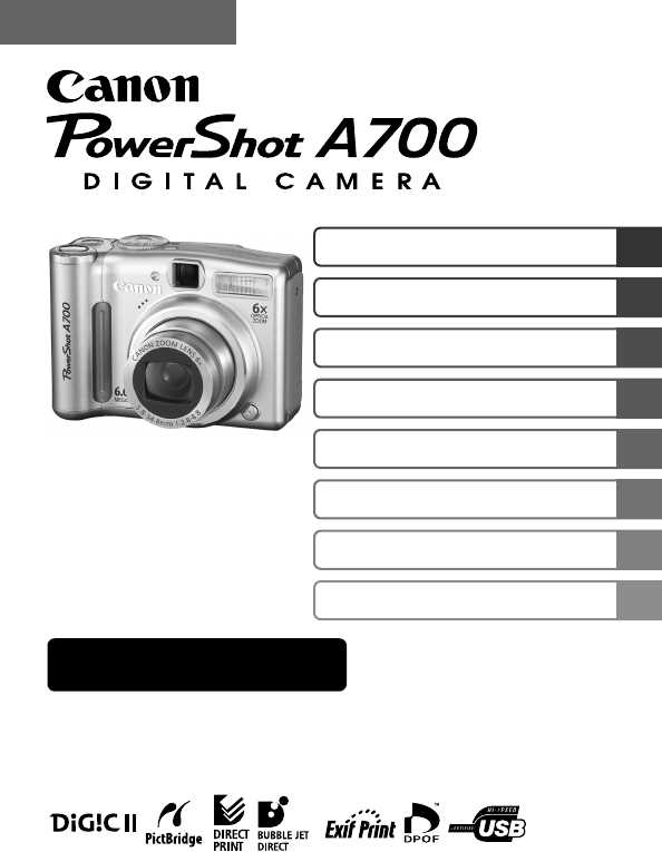 canon powershot a700 instruction manual