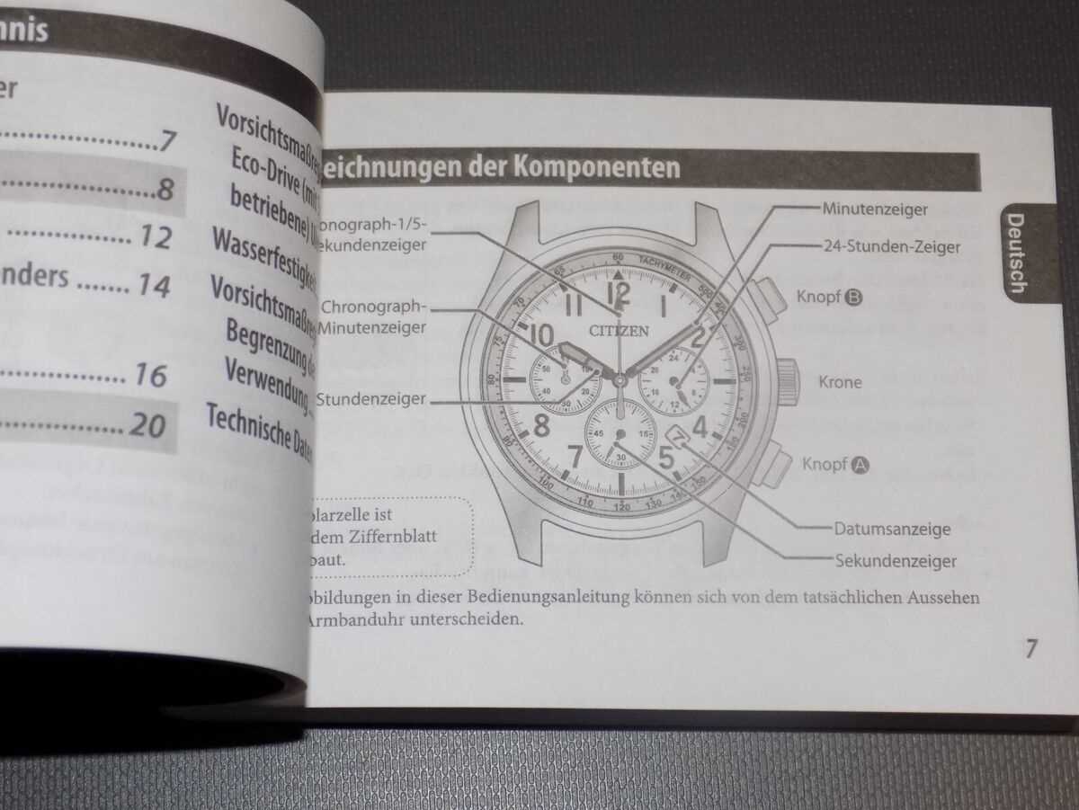 citizen watches instruction manuals