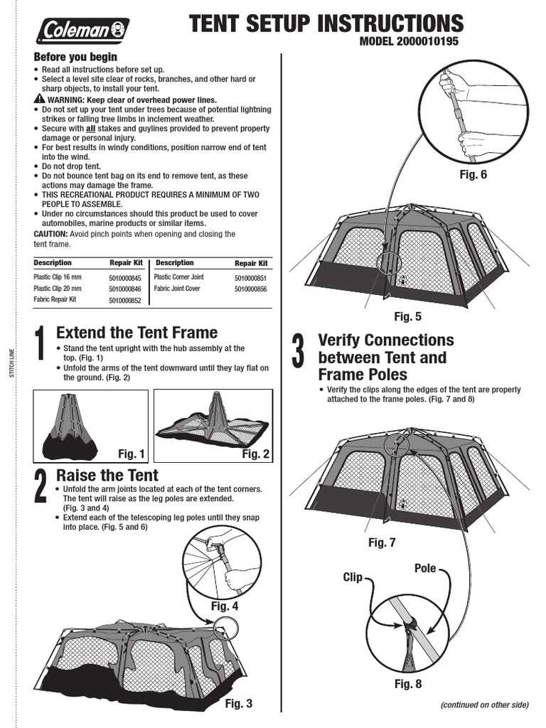 coleman tent instructions manual