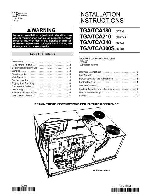 commercial cool instruction manual