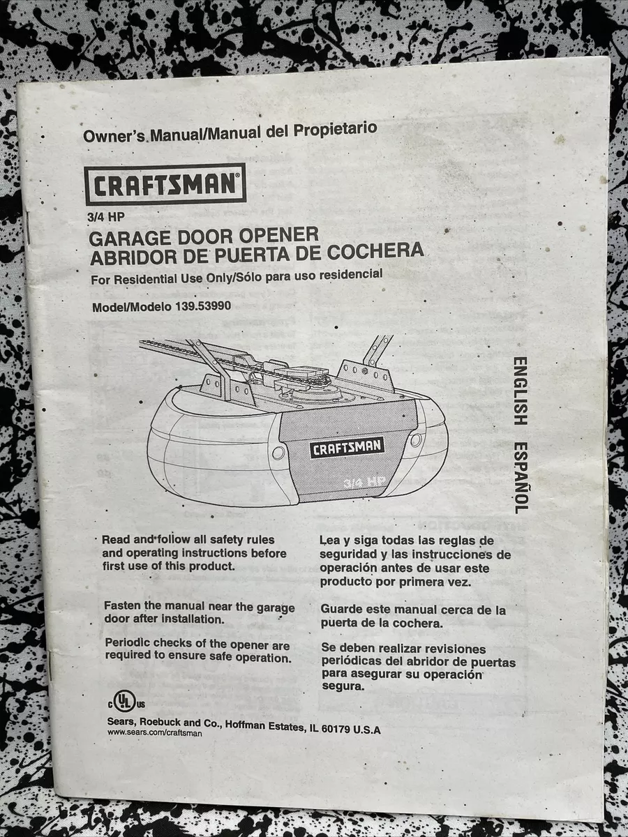 craftsman garage door opener instruction manual