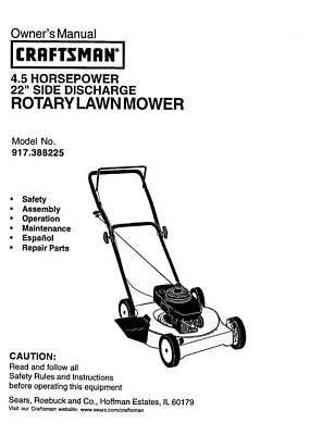 craftsman lawn mower instruction manual