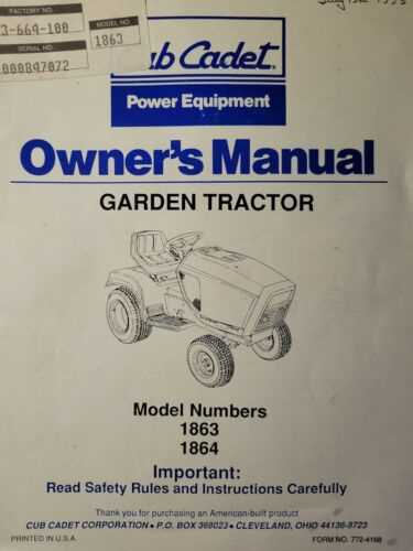 cub cadet instruction manual