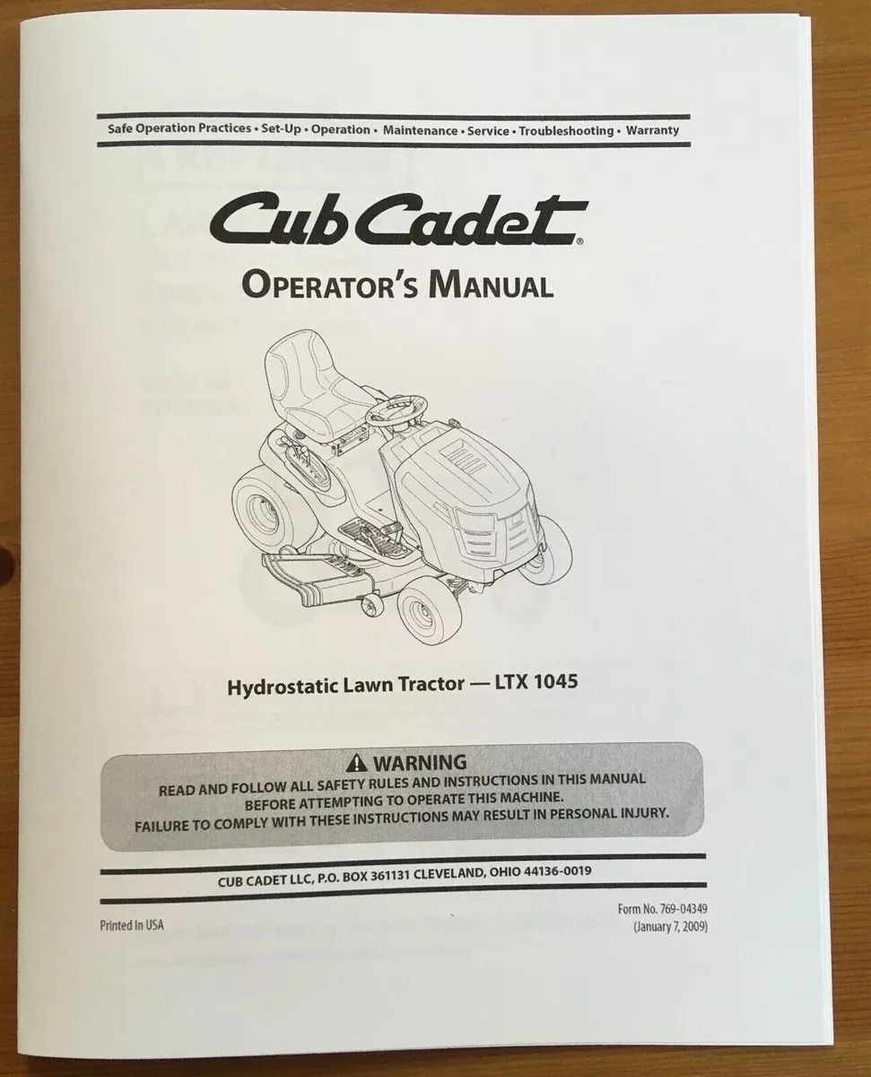 cub cadet instruction manual