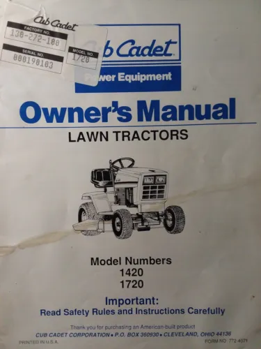 cub cadet instruction manual