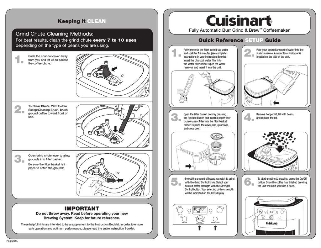 cuisinart grind and brew coffee maker instruction manual