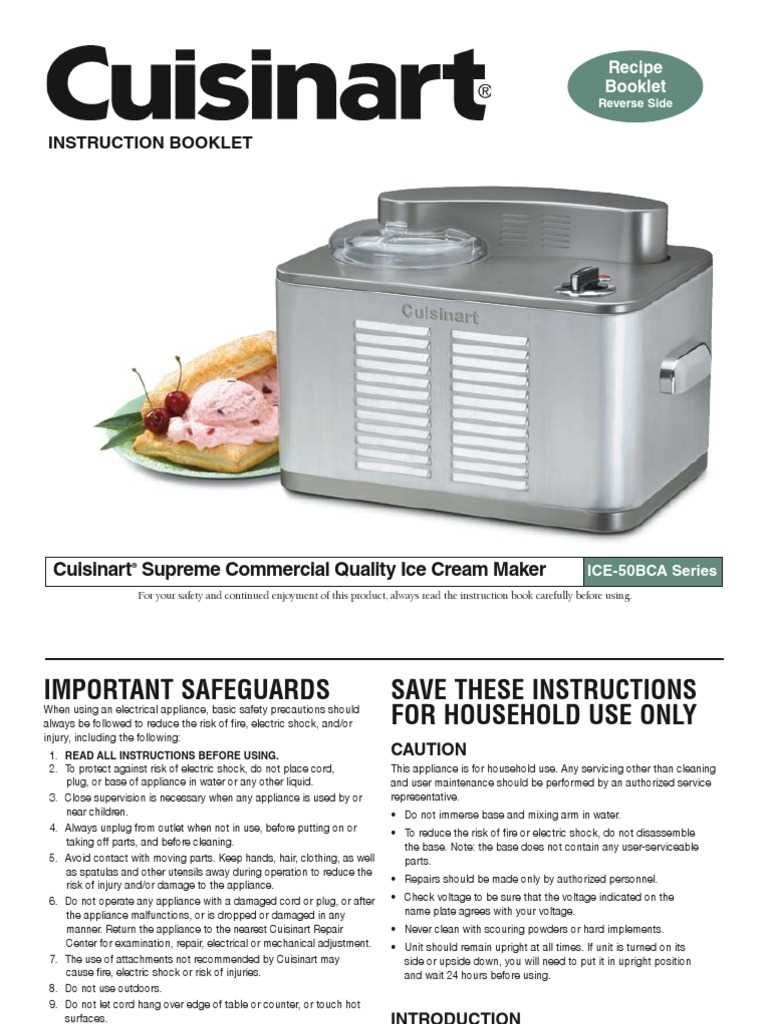 cuisinart ice cream maker instructions manual