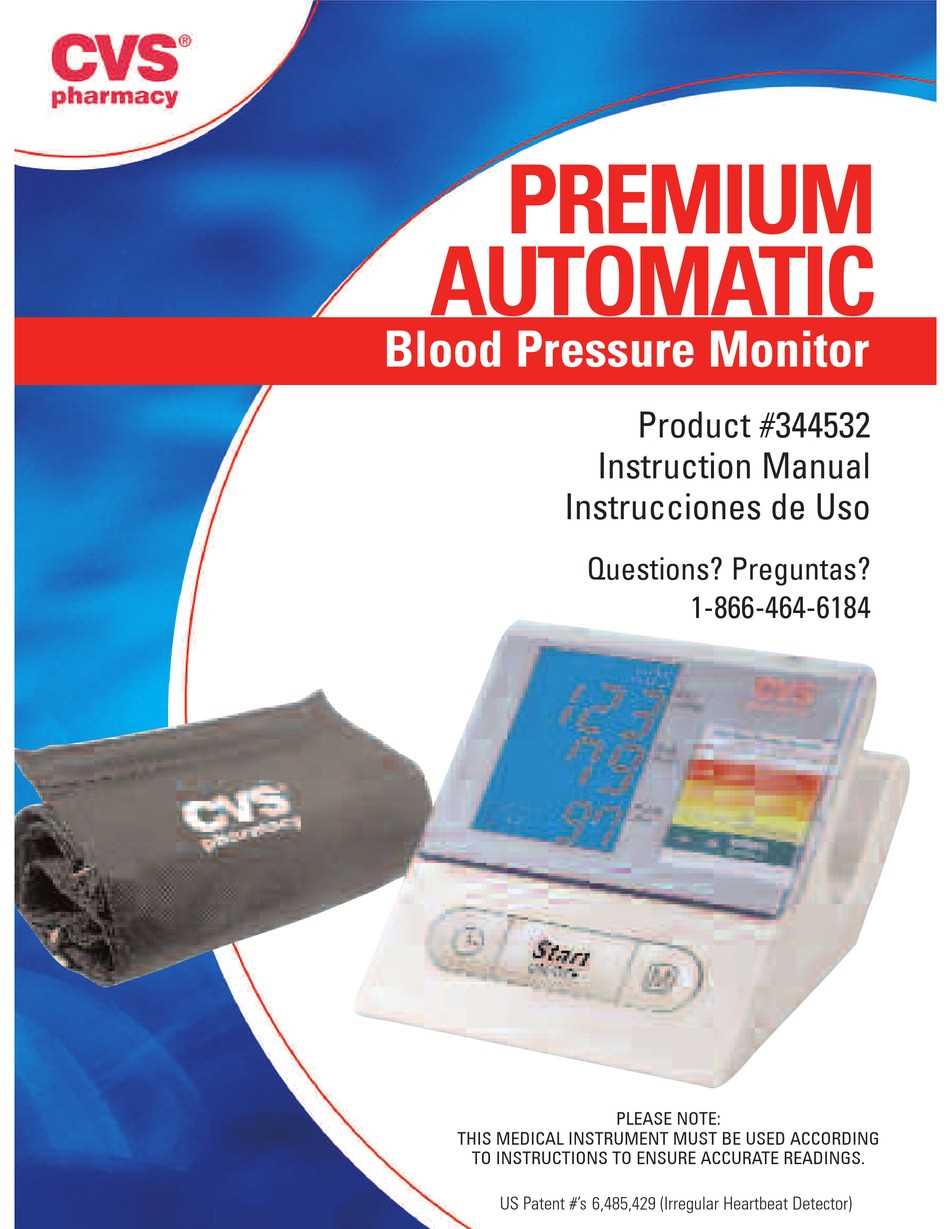 cvs health blood pressure monitor series 400 instruction manual