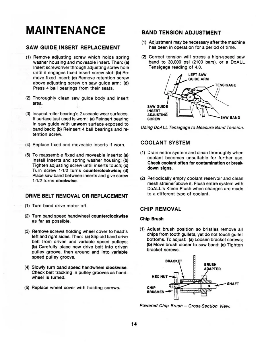 doall c 916m instruction manual