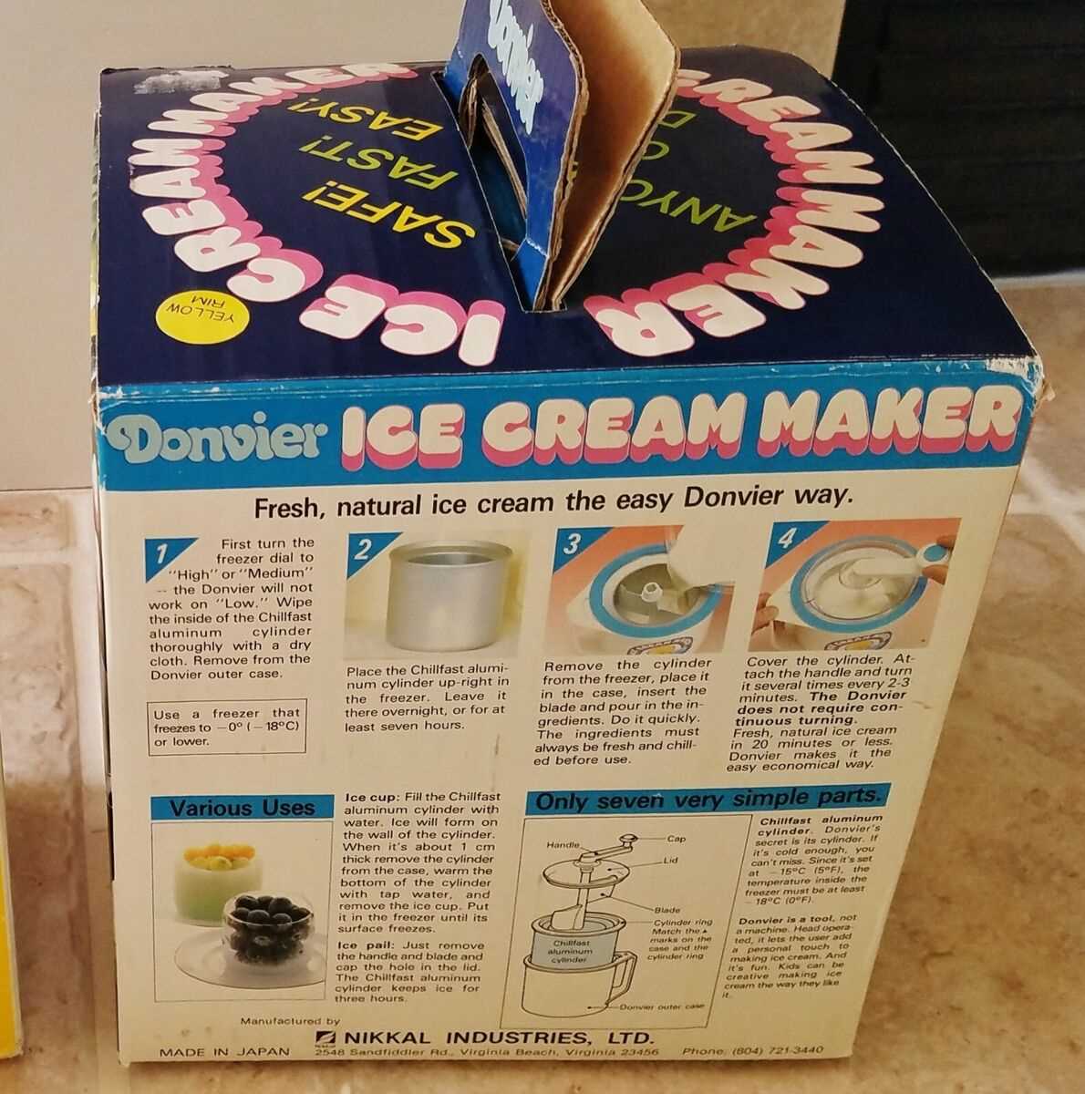 donvier ice cream maker instruction manual