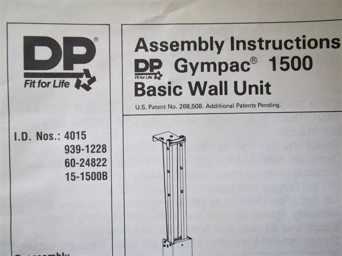 dp gympac 1000 instruction manual