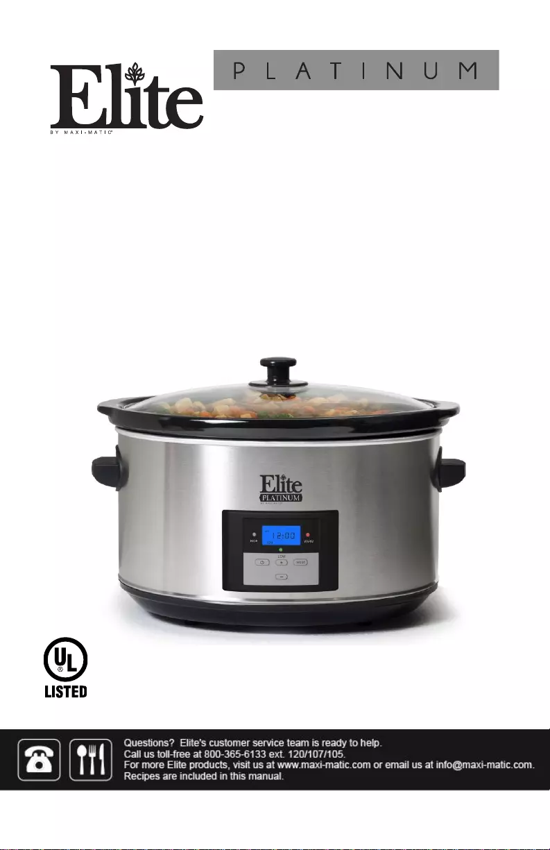 elite rice cooker instruction manual