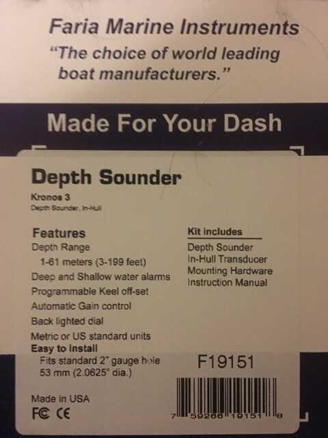 faria depth finder instruction manual