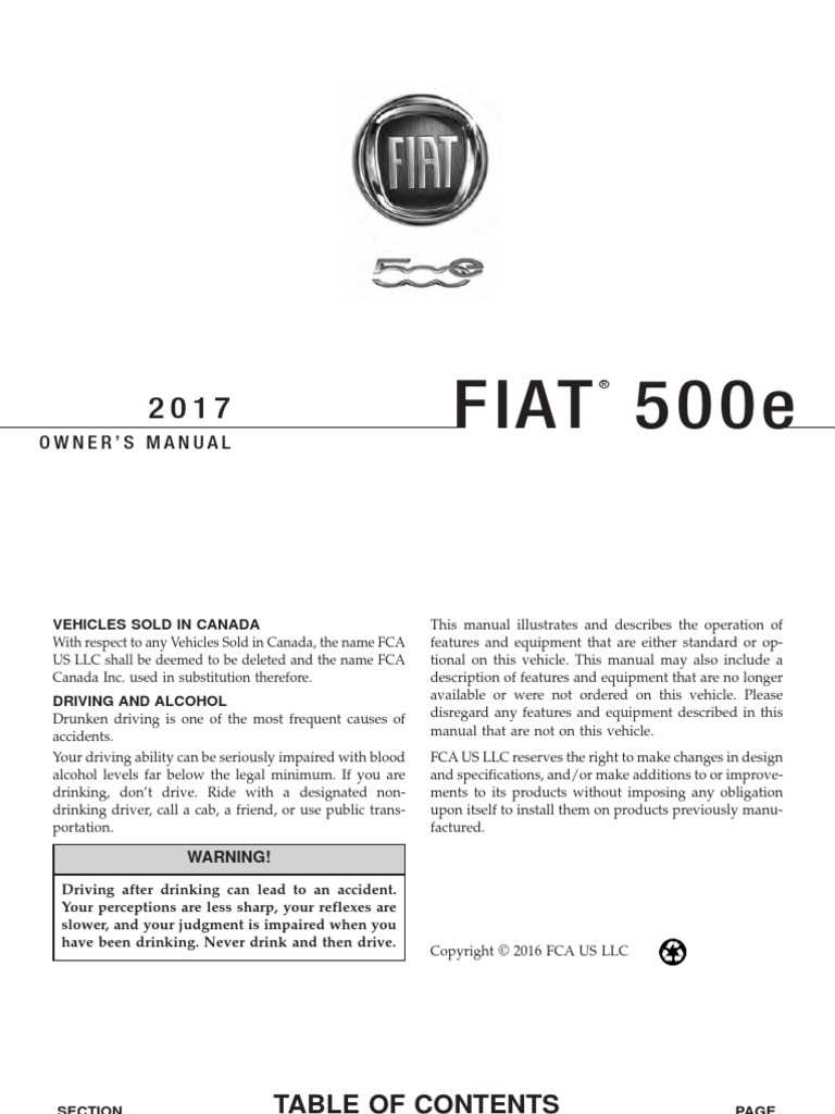 fiat 500 instruction manual