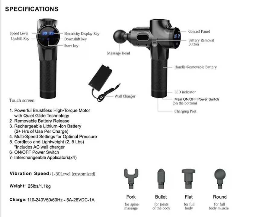 fitpulse massage gun instruction manual