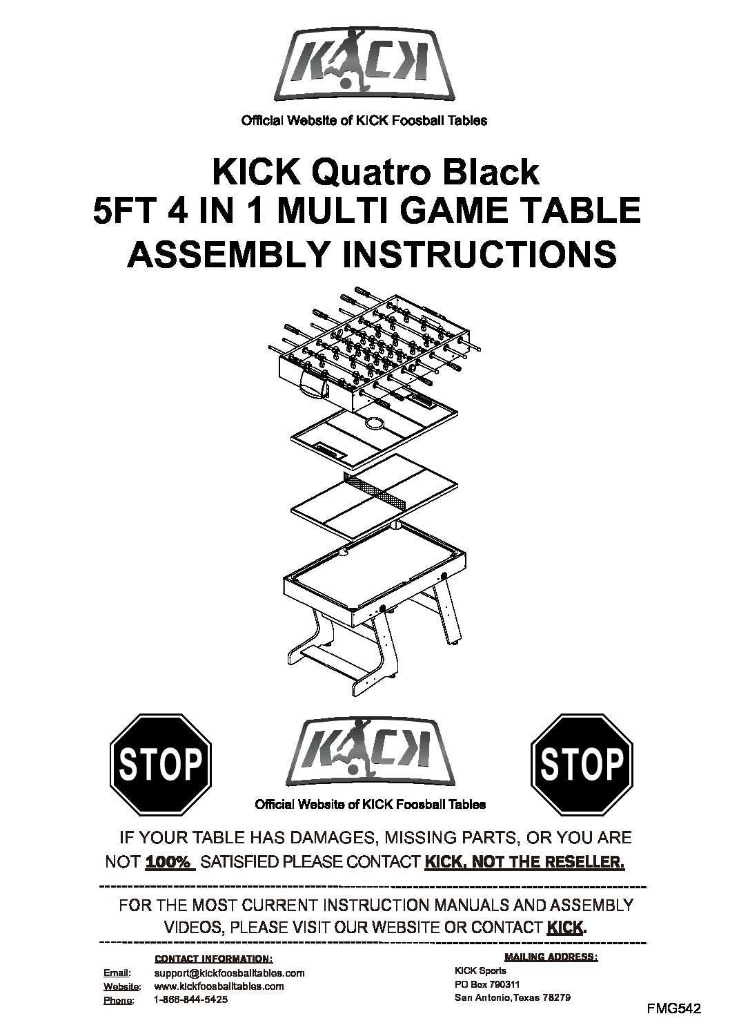 foosball table instruction manual