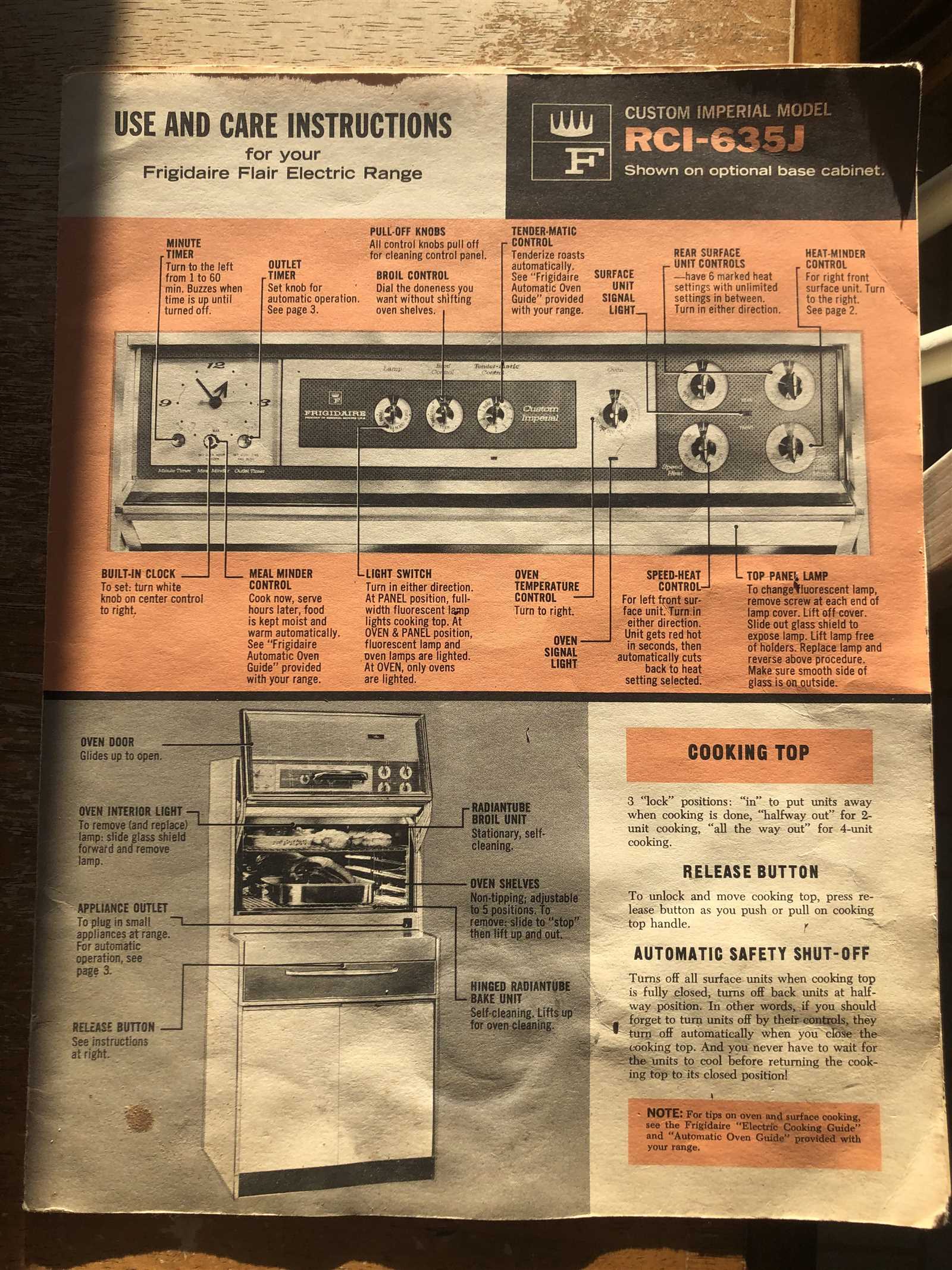 frigidaire range instruction manual