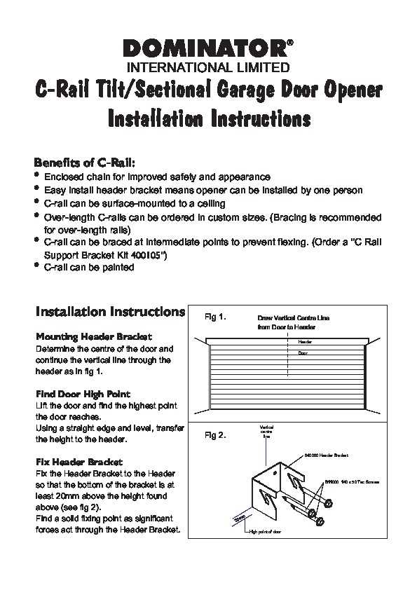 garage door installation instructions manual