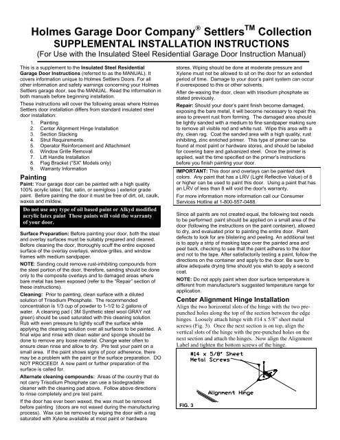 garage door installation instructions manual