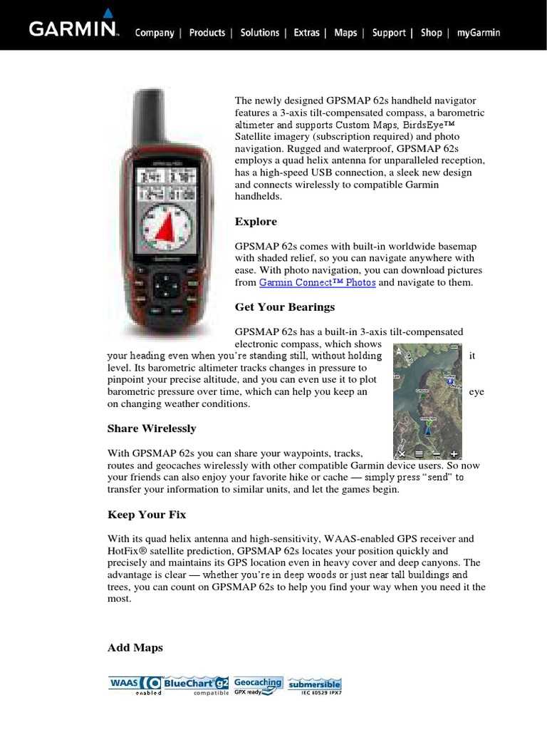 garmin 62s instruction manual