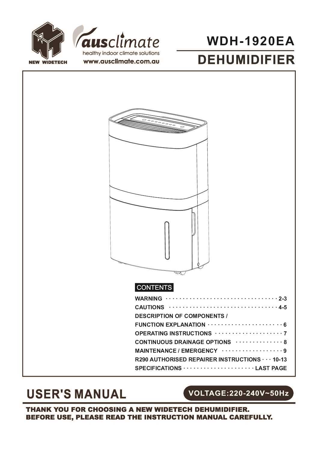 ge dehumidifier instruction manual