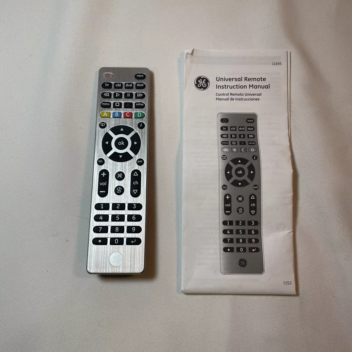 ge universal remote 11695 instruction manual