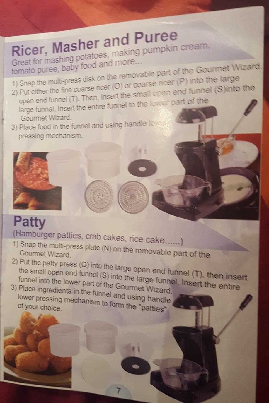 gourmet wizard instruction manual