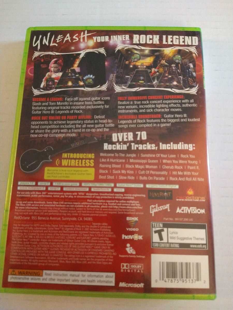 guitar hero 3 instruction manual