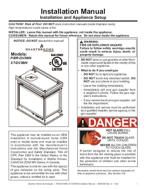 heatilator gas fireplace instruction manual