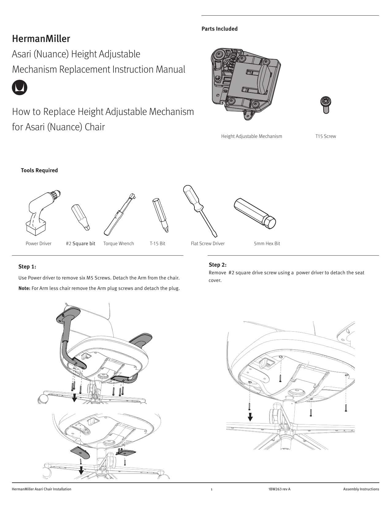 herman miller chair instruction manual