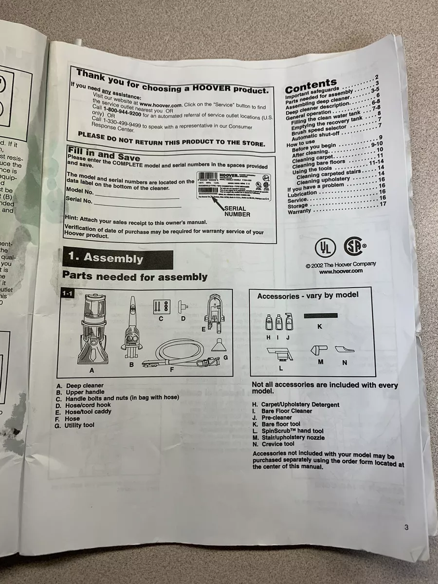 hoover steam cleaner instruction manual