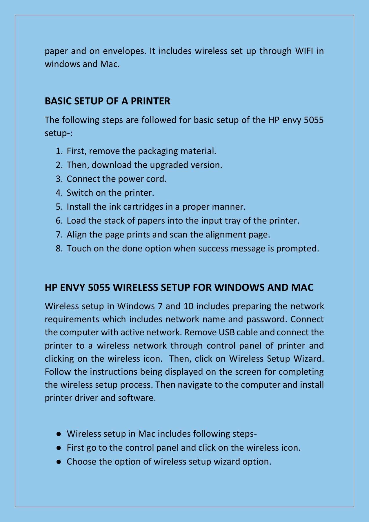 hp envy 5055 instruction manual