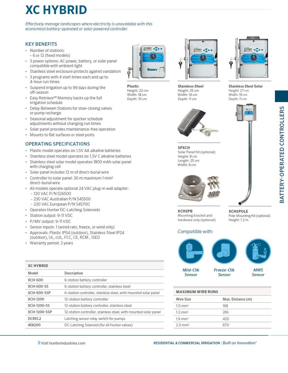 hunter xc irrigation controller instruction manual