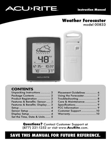 instruction manual for acurite weather station