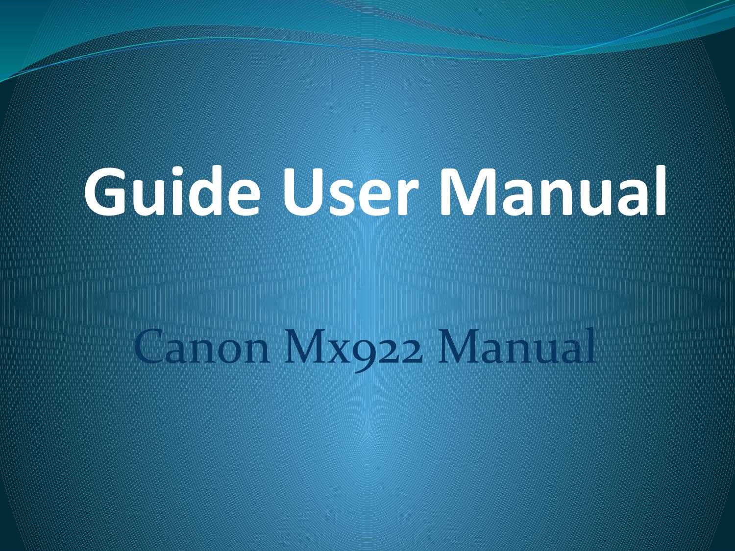 instruction manual for canon mx922 printer