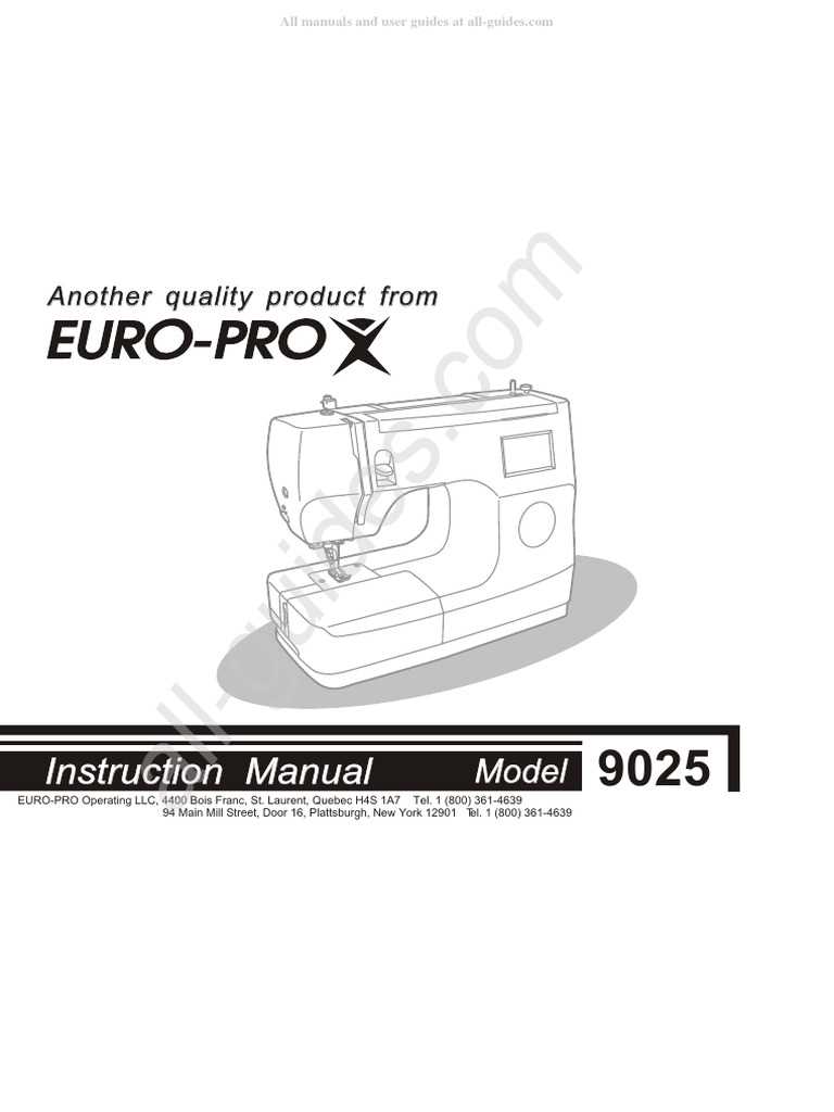 instruction manual for euro pro sewing machine