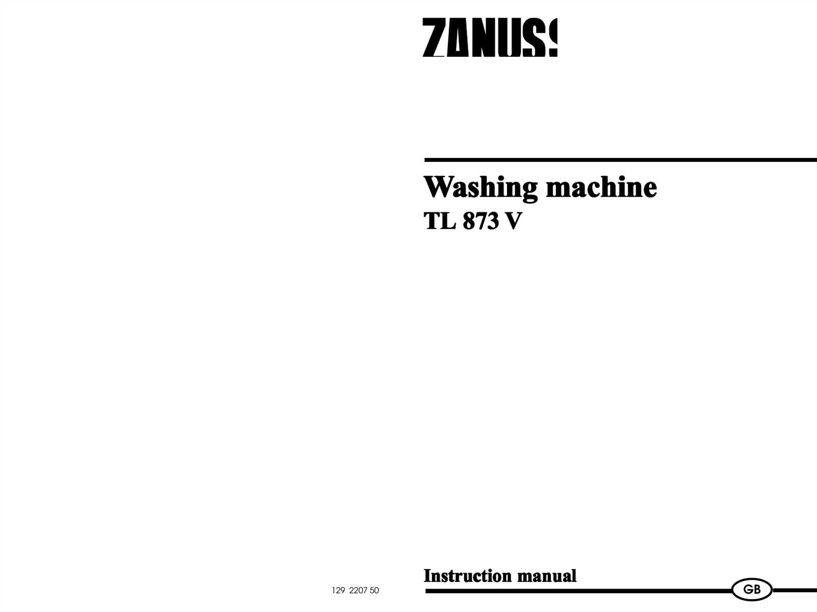 instruction manual for zanussi washing machine