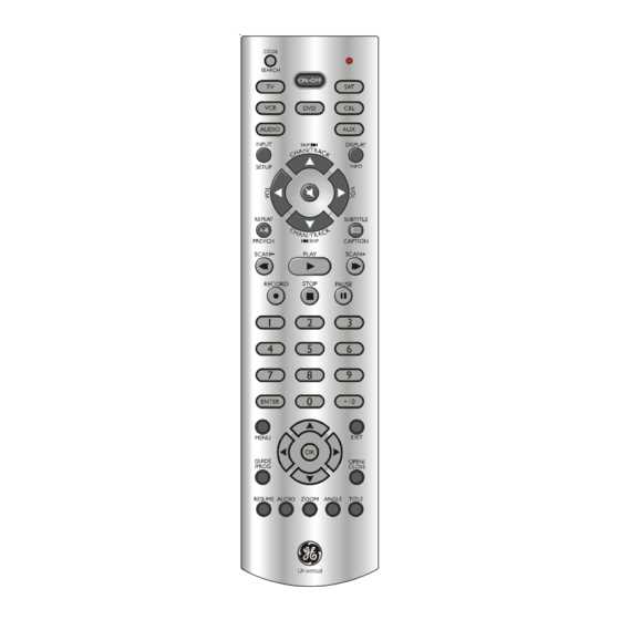 instruction manual ge universal remote codes